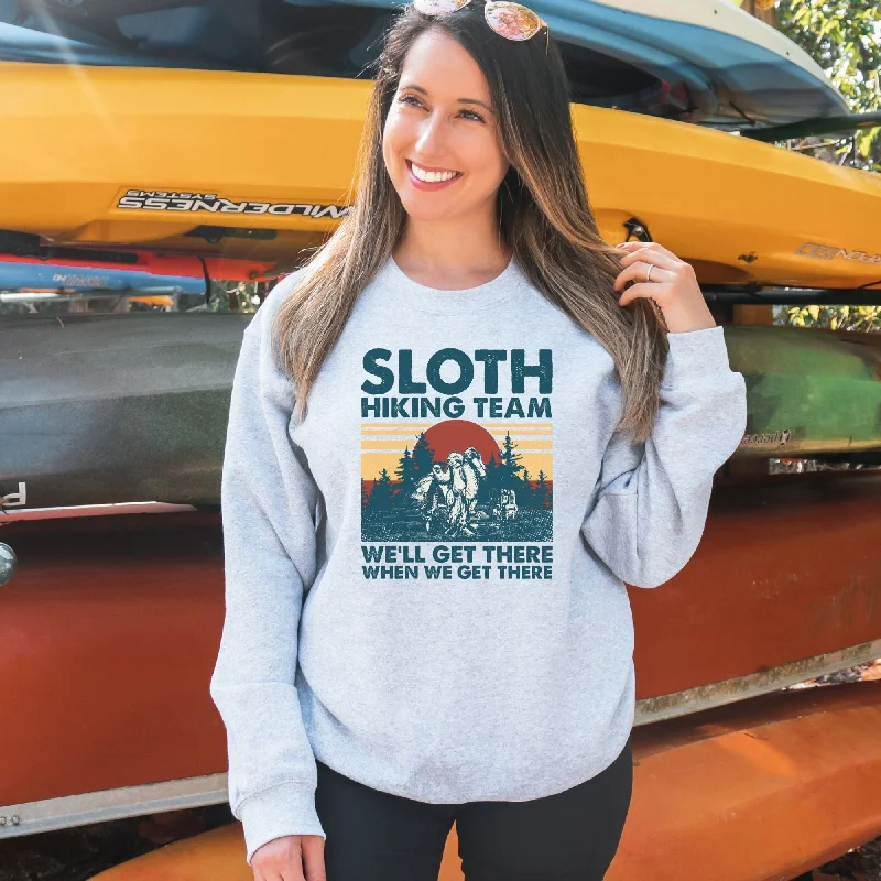 Sloth Hiking Team Crewneck Sweatshirt Slow Hiker Hoodie *UNISEX FIT* Minimalist Women's Casual Sloth Hiking Team Crewneck Sweatshirt Slow Hiker Hoodie *UNISEX FIT* Minimalist Women's Casual