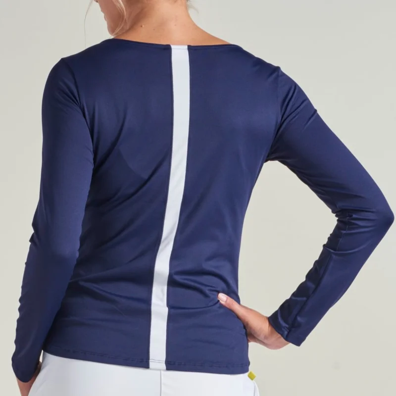L'Oeuf Poché L/S Crew Neck Top - Navy/White Stripe Earthy Women's 