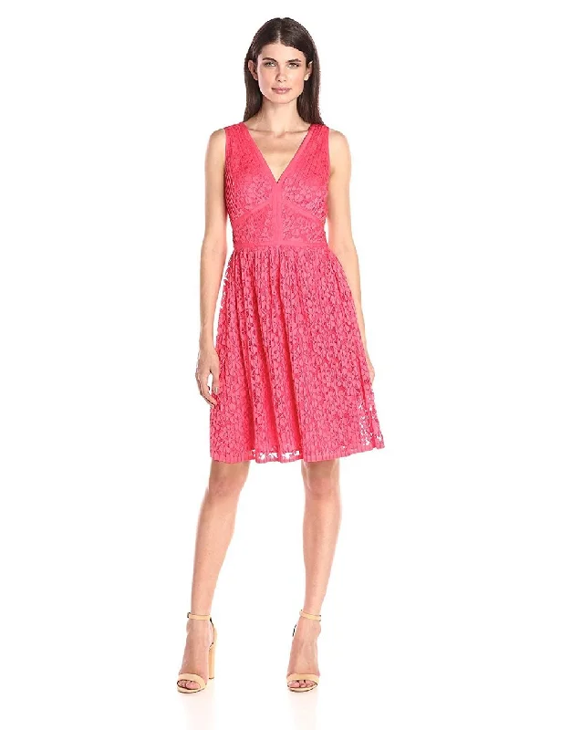 Maggy London - G2521M Pleated Floral Lace Dress Elegant Women's 