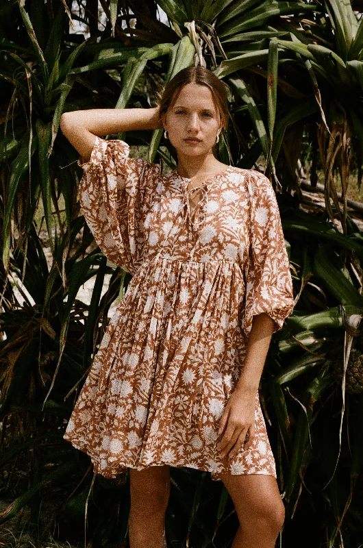 Kyra Mini Dress ~ Caramel Earthy Women's 