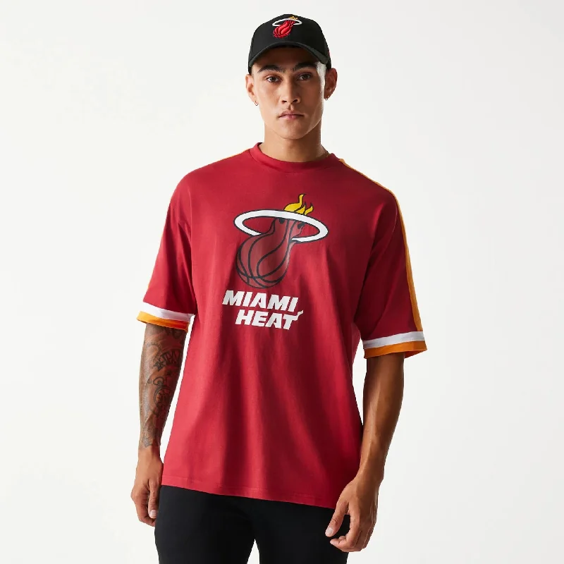 Miami Heat NBA Panel Dark Red Oversized T-Shirt