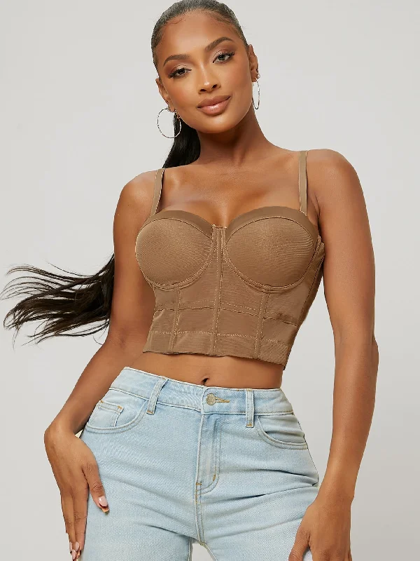 Sexy Plain Spaghetti Strap Crop Women Tank Top & Cami Preppy Women's College
