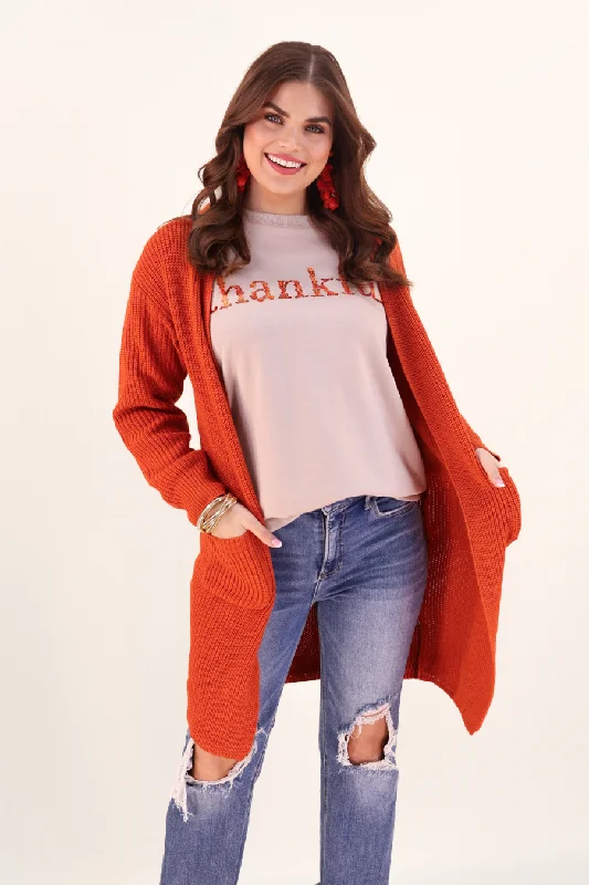 Crisp Fall Knit Cardigan Street