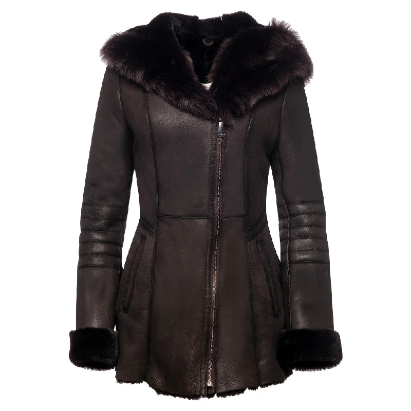 Ayva's brown shearling coat Relaxed Women's Beachy