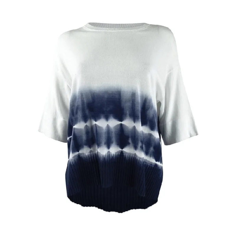 DKNY Women's Ribbed Cotton Tie-Dye Sweater Casual Women's Japanese 