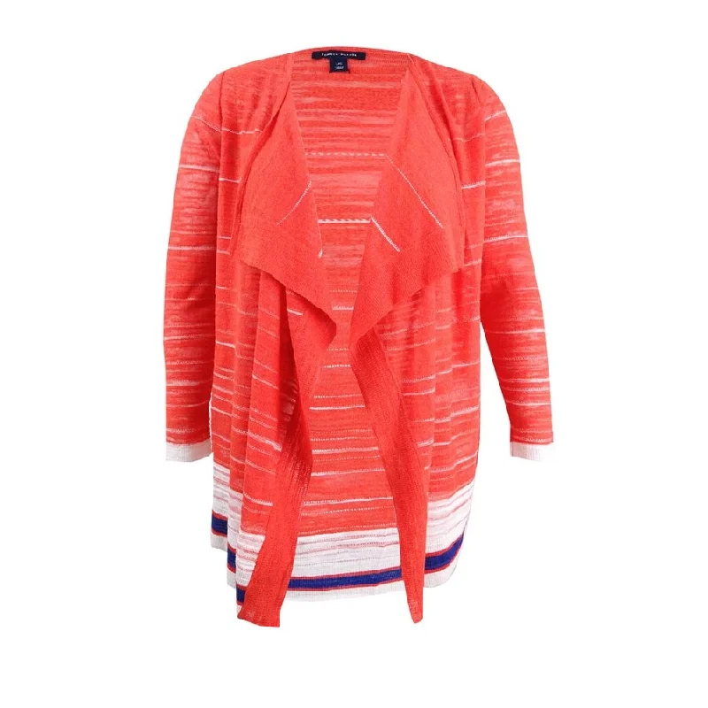 Tommy Hilfiger Women's Striped Flyaway Cardigan Scandinavian