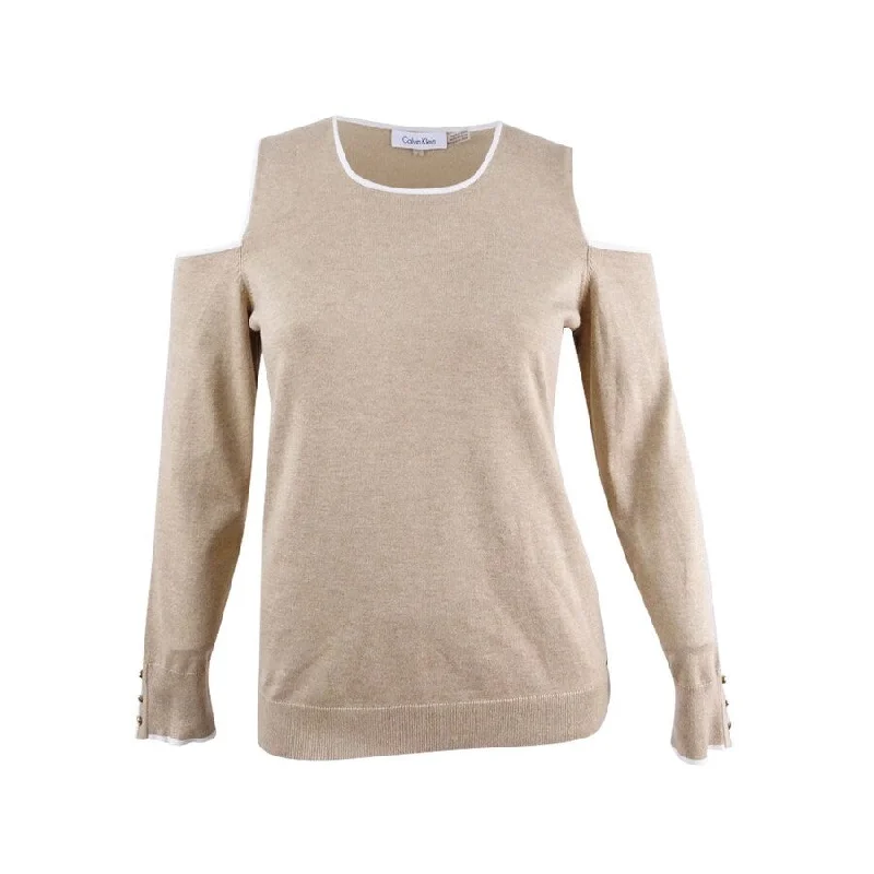 Calvin Klein Women's Cold-Shoulder Sweater Unique Women's Upcycled