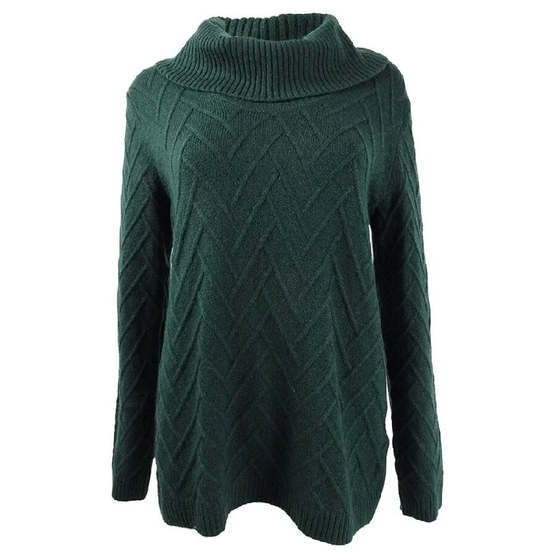 Calvin Klein Women's Chevron-Stitch Cowlneck Sweater Traditional Women's 