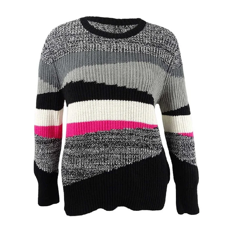 DKNY Womens Multi-Color Pullover Sweater, Grey, Medium Tough Women's Military - inspired