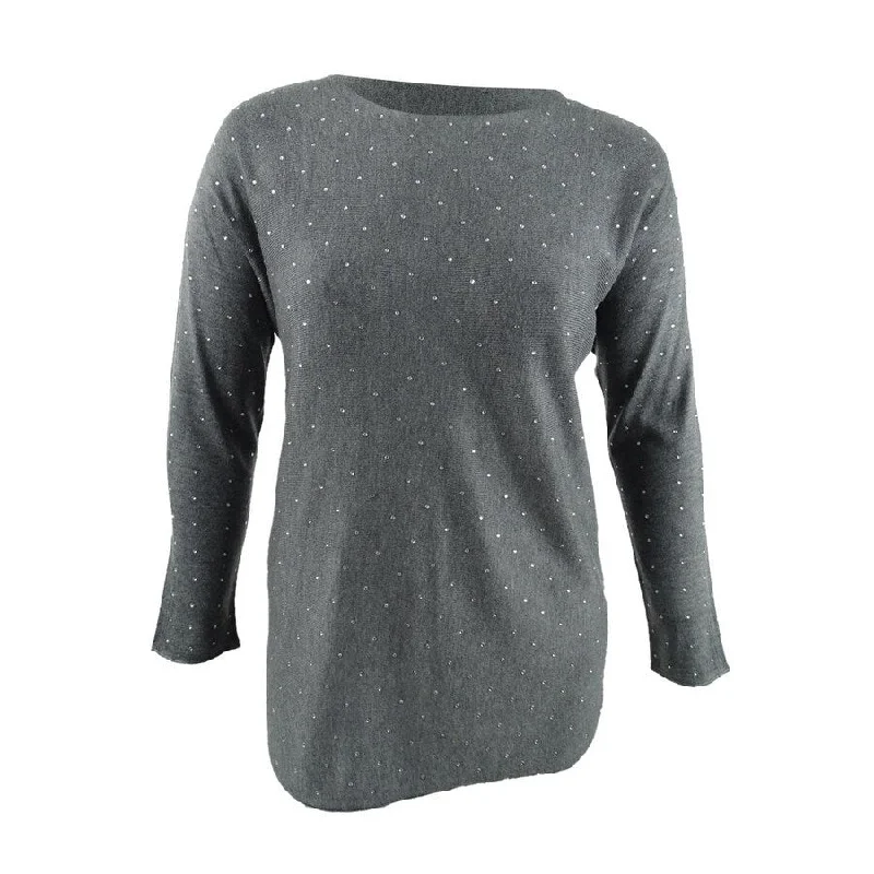 INC International Concepts Women's Embellished Shirttail Sweater Luxurious Women's High -  end