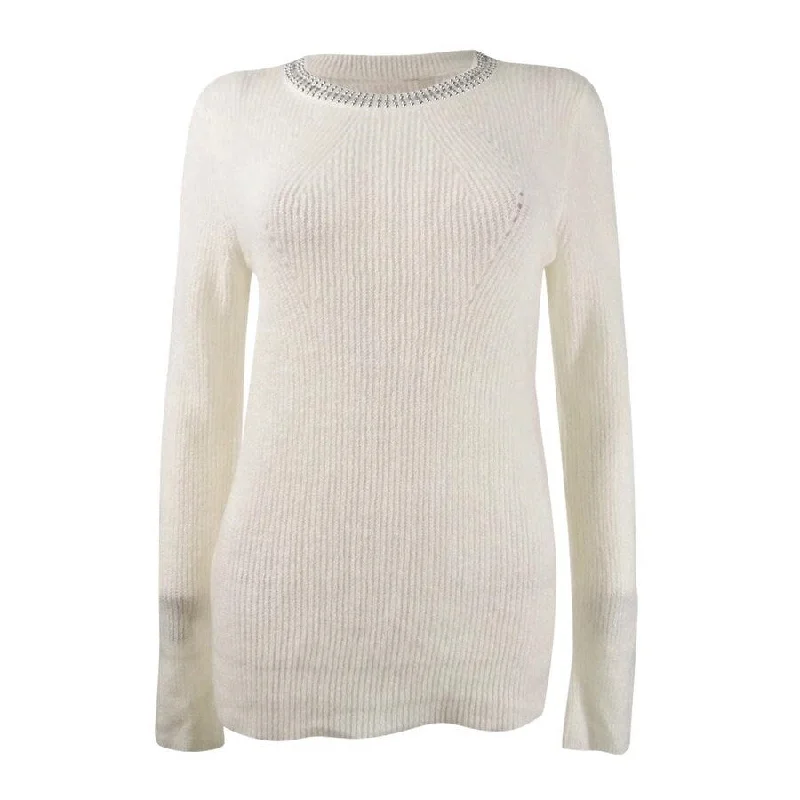 DKNY Women's Embellished Sweater Disco