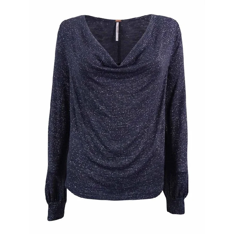 Free People Women's Long Sleeve Metallic Top Cool Women's Distressed