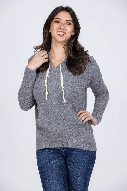 Mine Please Women's Long Sleeve Hoodie Top Sleek Women's 