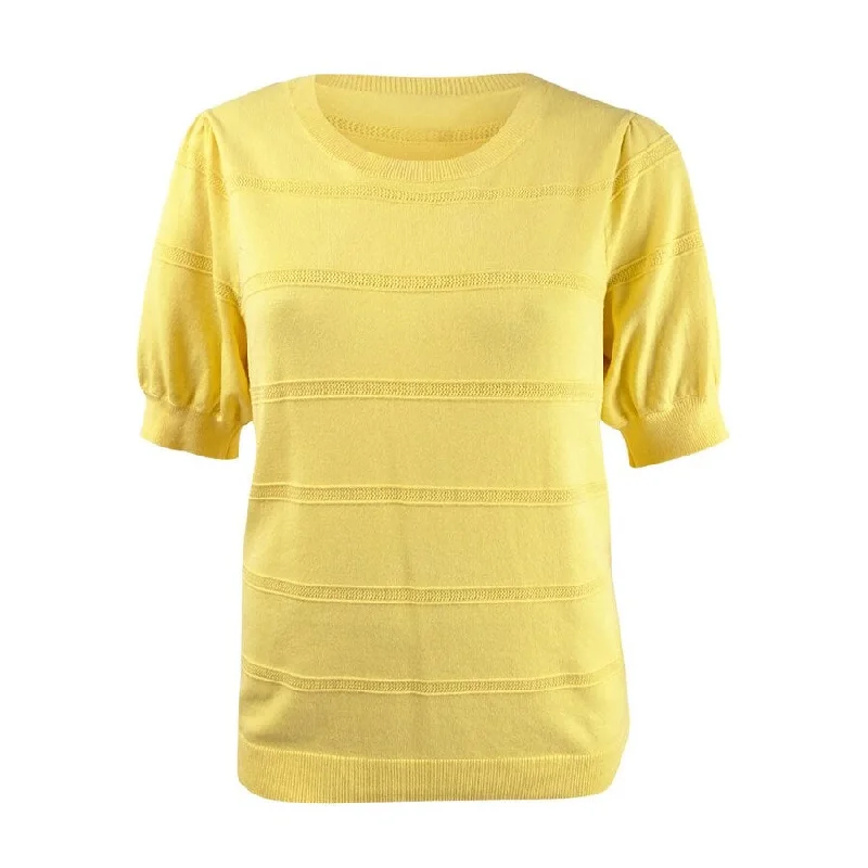 Maison Jules Women's Puff-Sleeve Sweater Bold Women's Animal Print