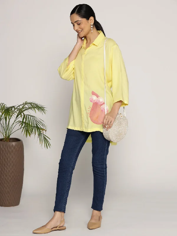 Lemon Rayon ShirtTop - Vivifiant Stylish Women's Neon