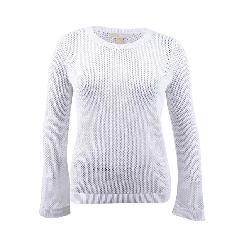 MICHAEL Michael Kors Women's Cotton Semi-Sheer Sweater Dynamic Women's High - energy