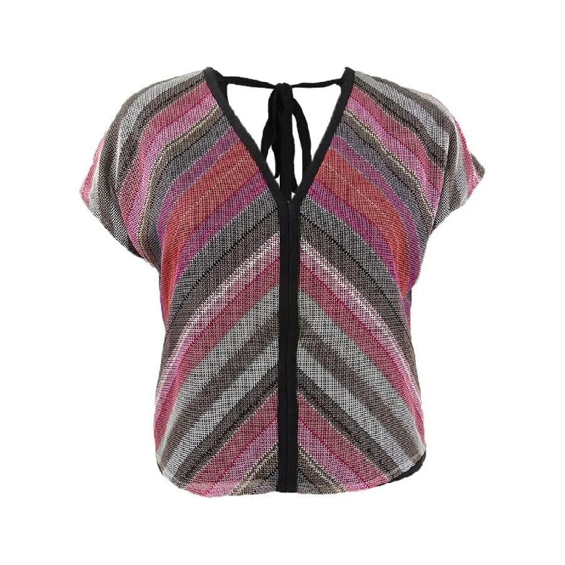 RACHEL Rachel Roy Women's Mariposa Metallic V-Back Top Bohemian Women's Free