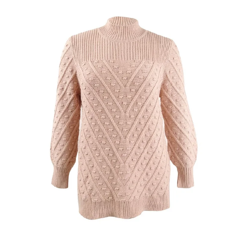 Calvin Klein Women's Popcorn-Knit Mock-Neck Sweater Edgy Women's Punk