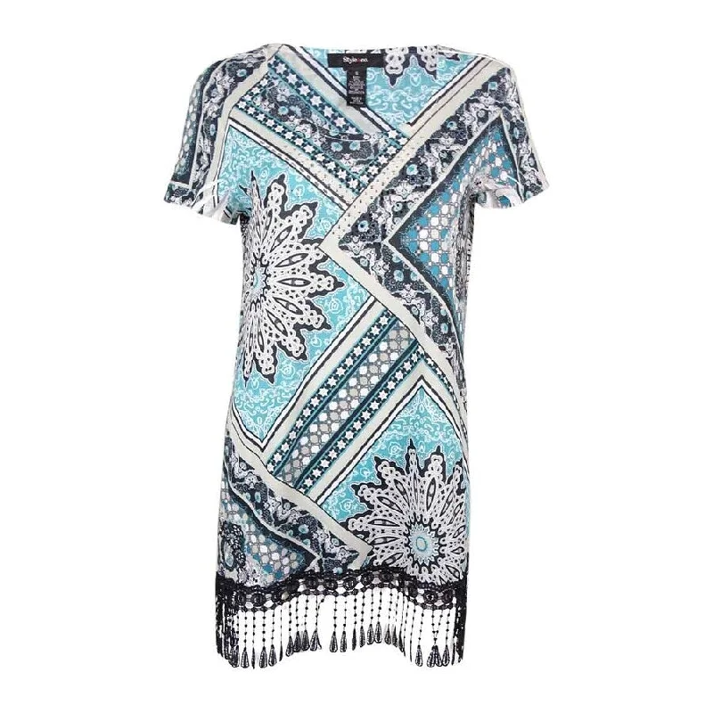 Style & Co. Women's Embellished Short Sleeve Top Contemporary 