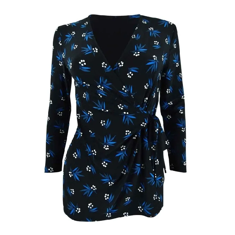 Anne Klein Women's Printed Tie-Waist Top Adventure