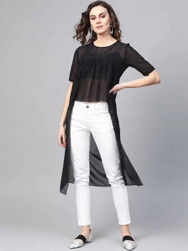 Black Cape Top Trendy Women's Oversized