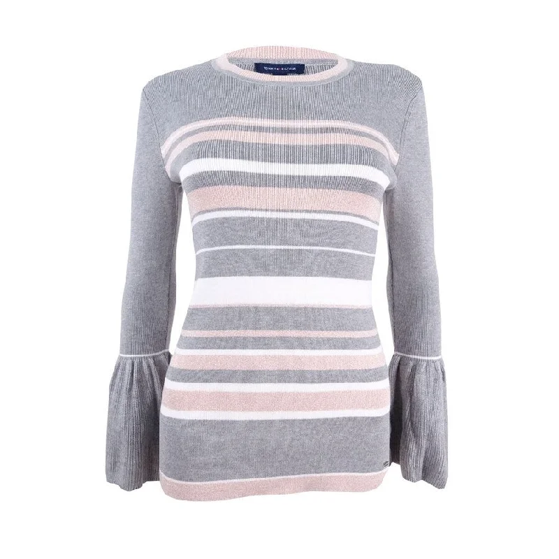 Tommy Hilfiger Women's Peplum-Sleeve Sweater Athletic Women's High - 