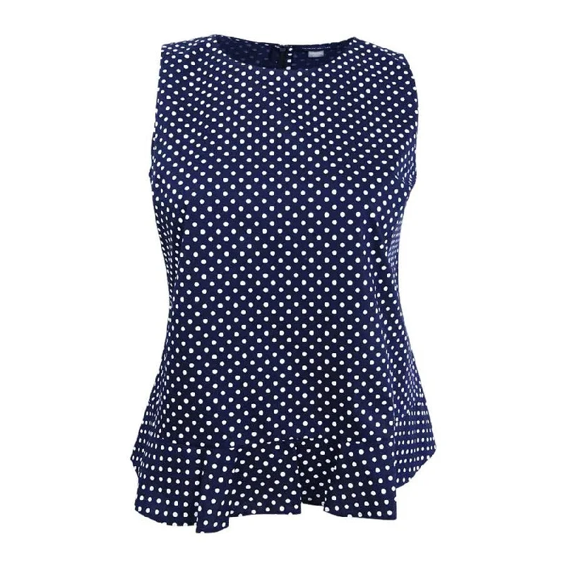 Tommy Hilfiger Women's Printed Peplum Top Earthy Women's Hemp - based