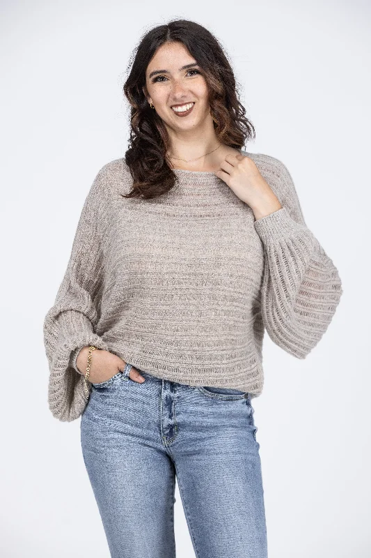 Next To Me Women's Knit Balloon Sleeve Sweater Modern Women's 