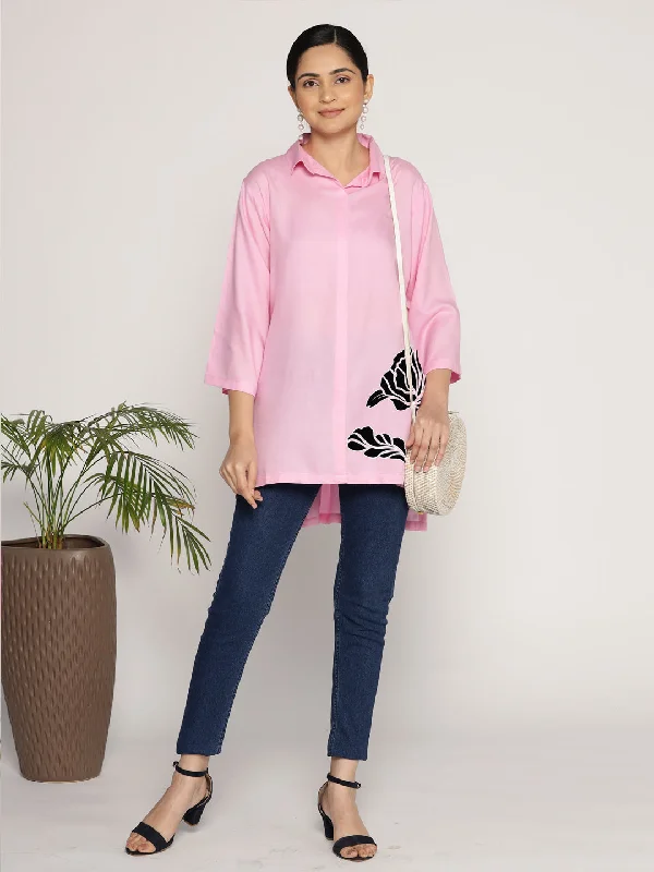 BabyPink Rayon ShirtTop - Acuablanca Sleek Women's 