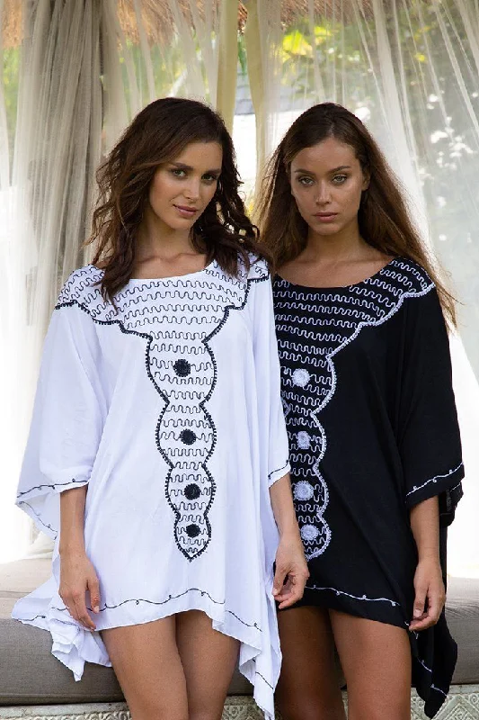 Tunic Top with Beautiful Embroidery Relaxed Women's 