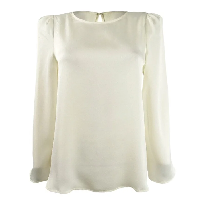 Vince Camuto Women's Satin Shoulder Pad Blouse Stylish Women's Neon
