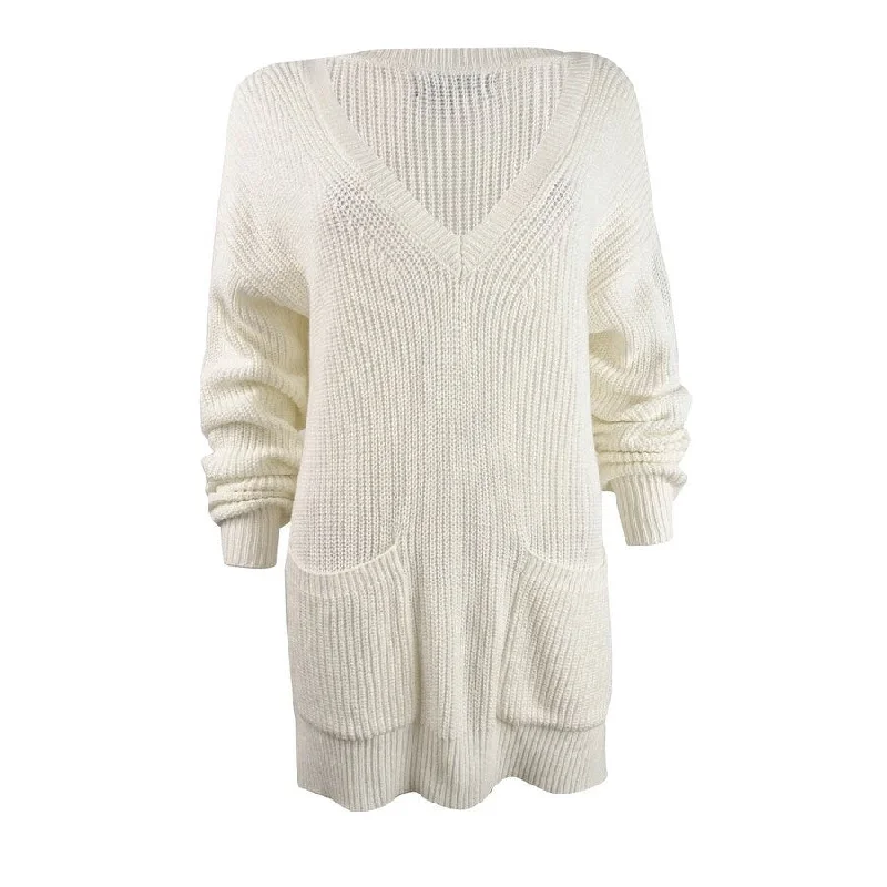 Rachel Rachel Roy Women's Knit V-Neck Sweater Cool Women's Distressed