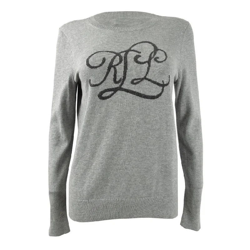 Lauren Ralph Lauren Women's Intarsia-Knit-Logo Sweater Confident Women's High - fashion
