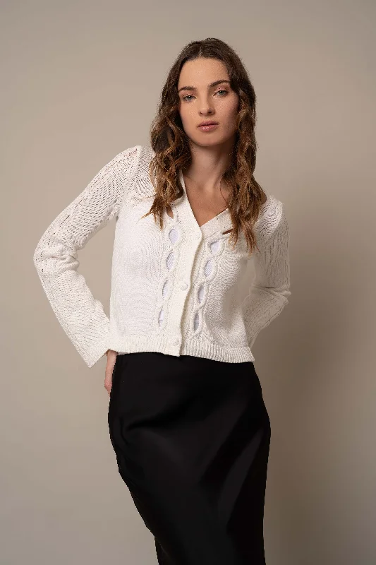 Novelty Cardigan Monochromatic Office Style