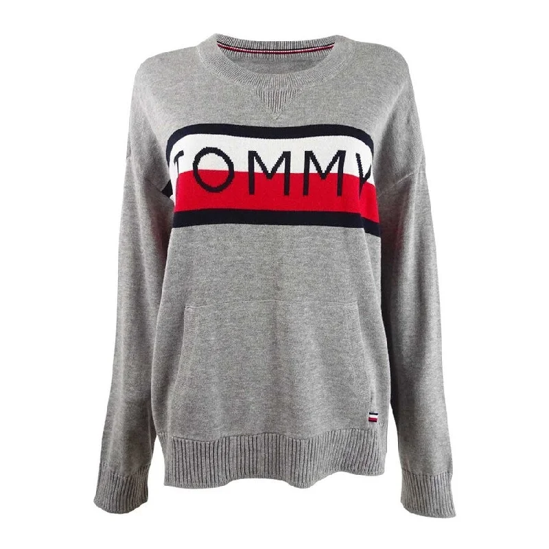 Tommy Hilfiger Women's Colorblocked Crewneck Sweater Cool Women's Skate