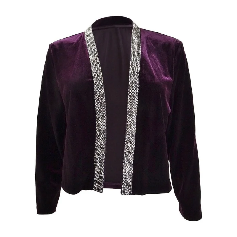 Calvin Klein Women's Velvet Rhinestone Shrug Sleek Women's 