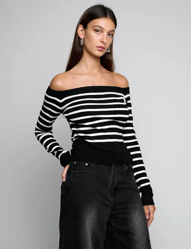 Marcel Stripe Off The Shoulder Top Bohemian Women's Free