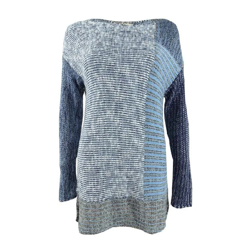 Style & Co. Women's Blocked Boat-Neck Sweater Laid - back Women's Vibe