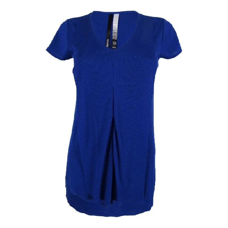 Kensie Women's Ribbed Draped Top Contemporary 