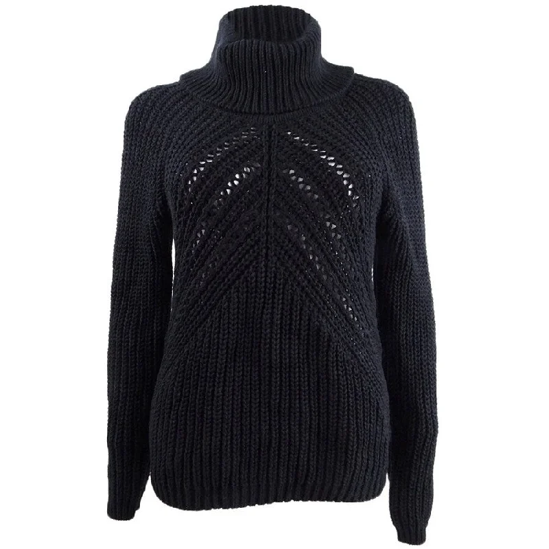 Rachel Rachel Roy Women's Edie Open-Knit Turtleneck Sweater Business