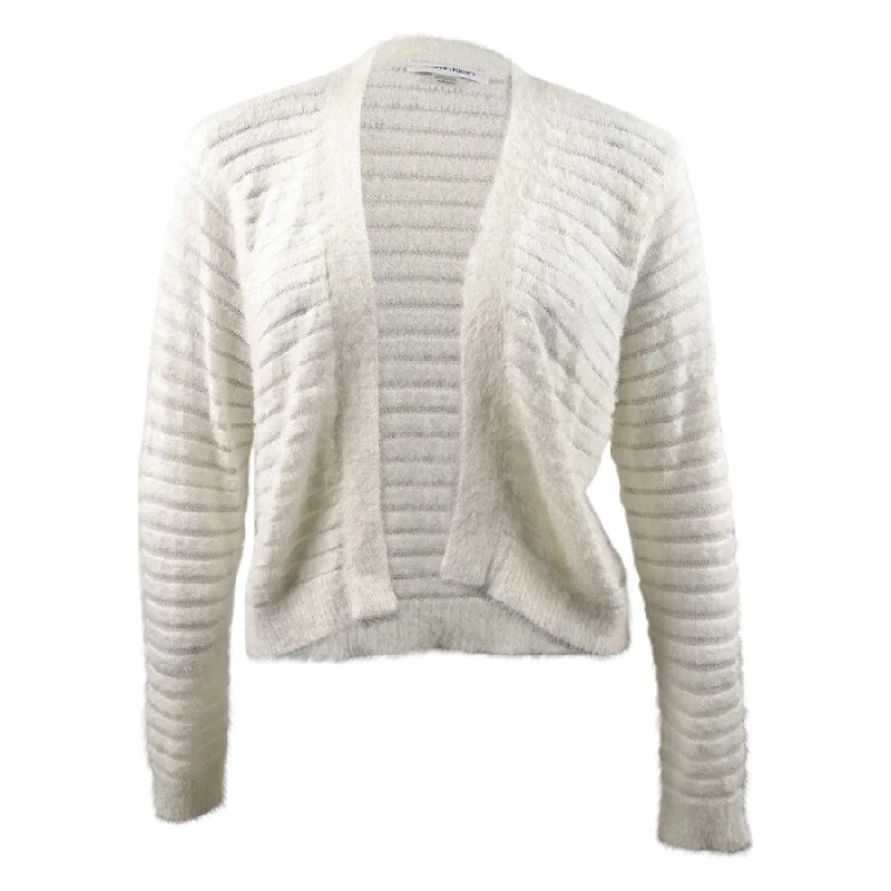 Calvin Klein Women's Shadow-Stripe Cropped Cardigan Confident Women's High - fashion