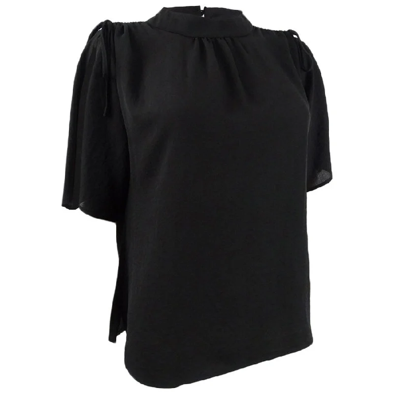 Vince Camuto Women's Textured Mock-Neck Blouson Top Vintage Women's 1970S 