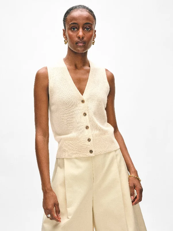 Cashmere Button Vest Vacation