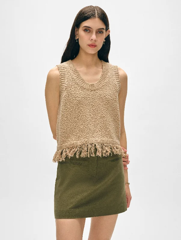 Cotton Fringe Tank Laid - back Women's Vibe