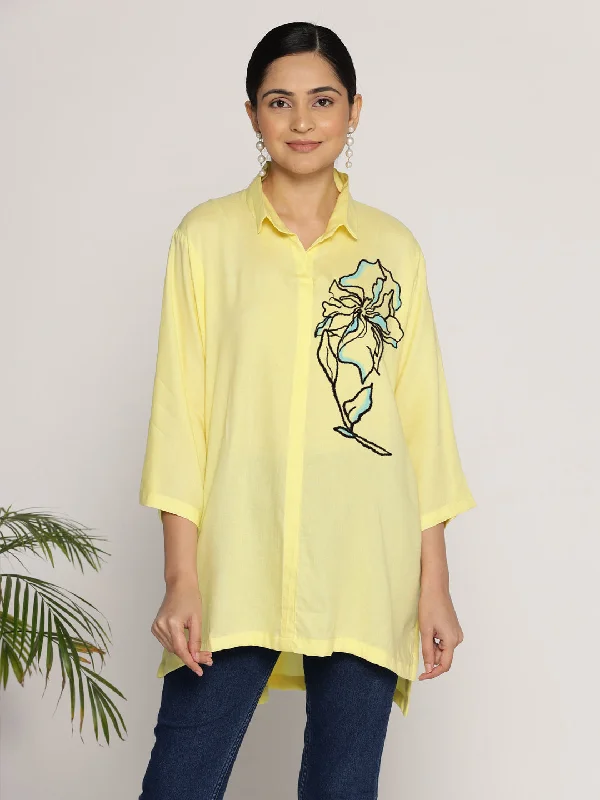 Lemon Rayon ShirtTop - Apaisant Refined Women's Velvet