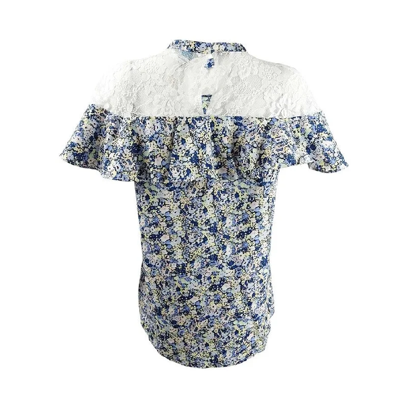 Belle + Sky Women's Lace Printed Top M, Multi Confident Women's Power