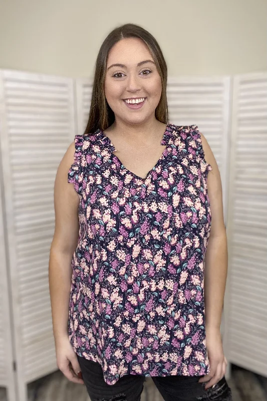 New Kind Of Talk Women's Ruffle Feminine Tank Top Preppy Women's College