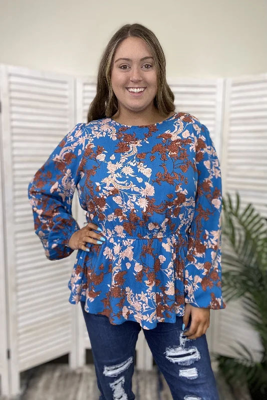 Never Pretending Women's Floral Tie Back Long Sleeve Top Dynamic Women's Moto