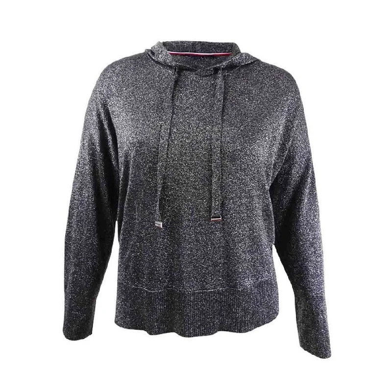 Tommy Hilfiger Women's Sparkle Hoodie Top Sharp Women's Italian