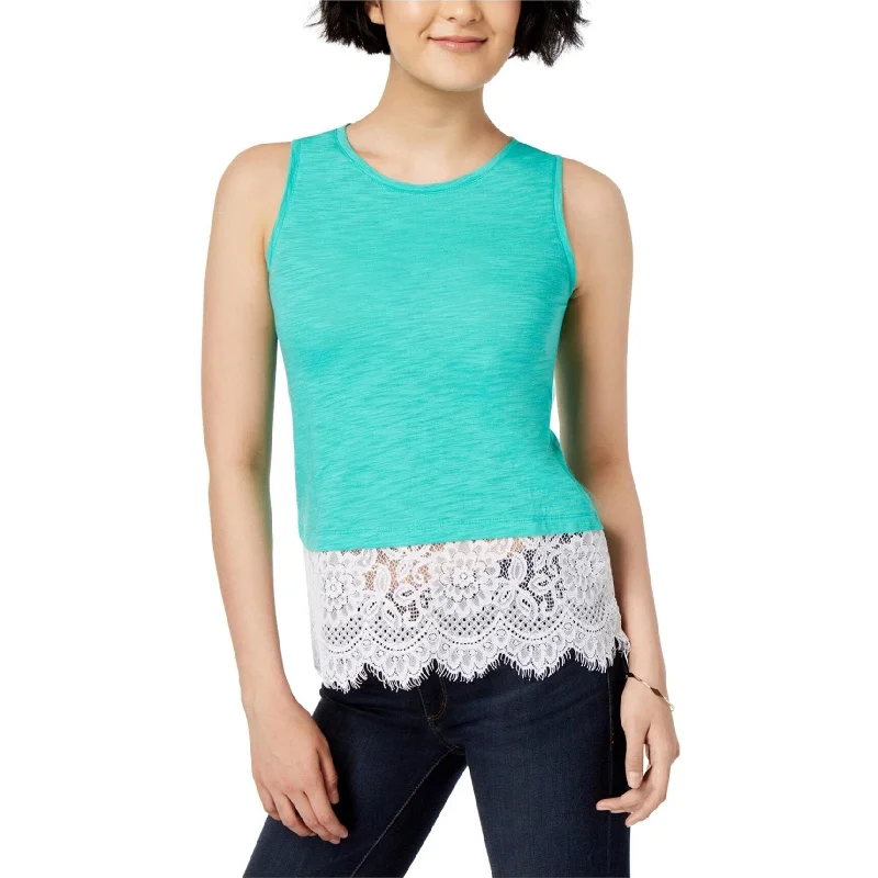Maison Jules Womens Lace-Trim Tank Top Monochromatic All - in - one